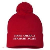 Make America Straight Again Pom Pom 12in Knit Beanie thumb 0