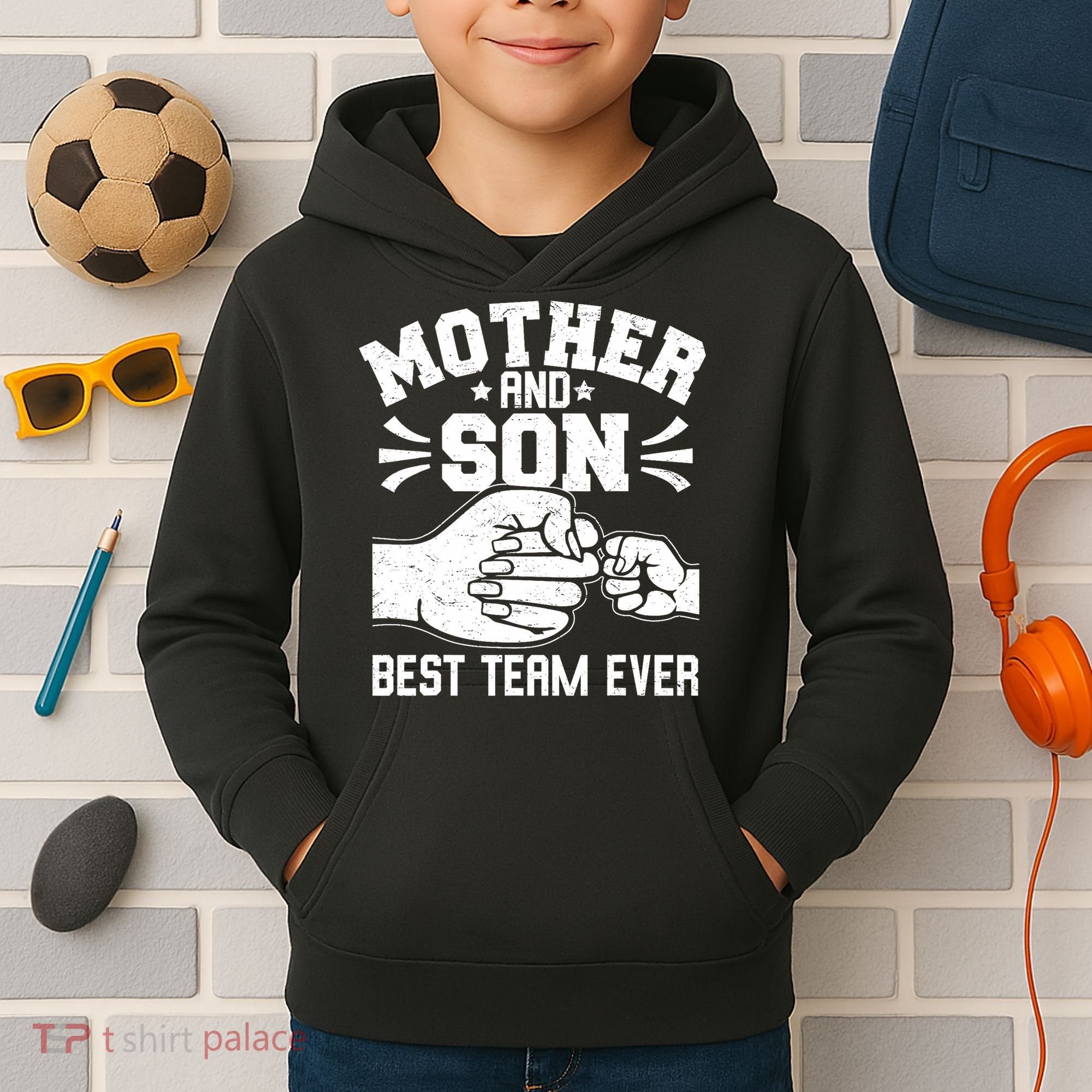 Mother And Son Best Team Ever Sons Mom Matching Mother's Day  Kids Hoodie