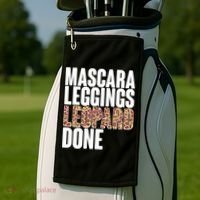 Mascara Leggings Leopard Done  Golf Towel thumb 2