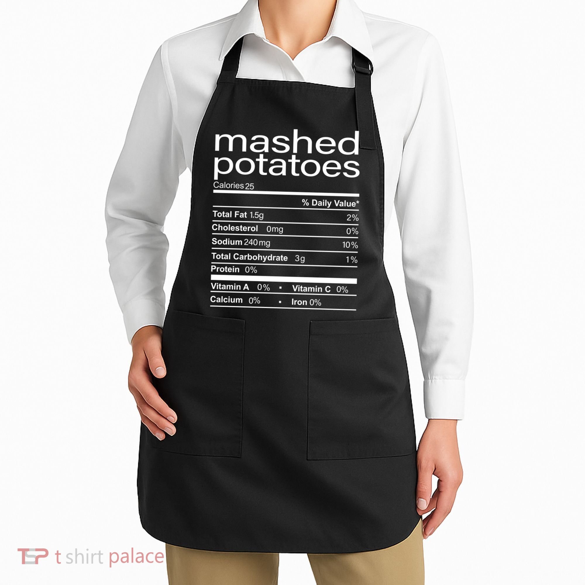 Mashed Potato Nutritional Facts Funny Thanksgiving Apron