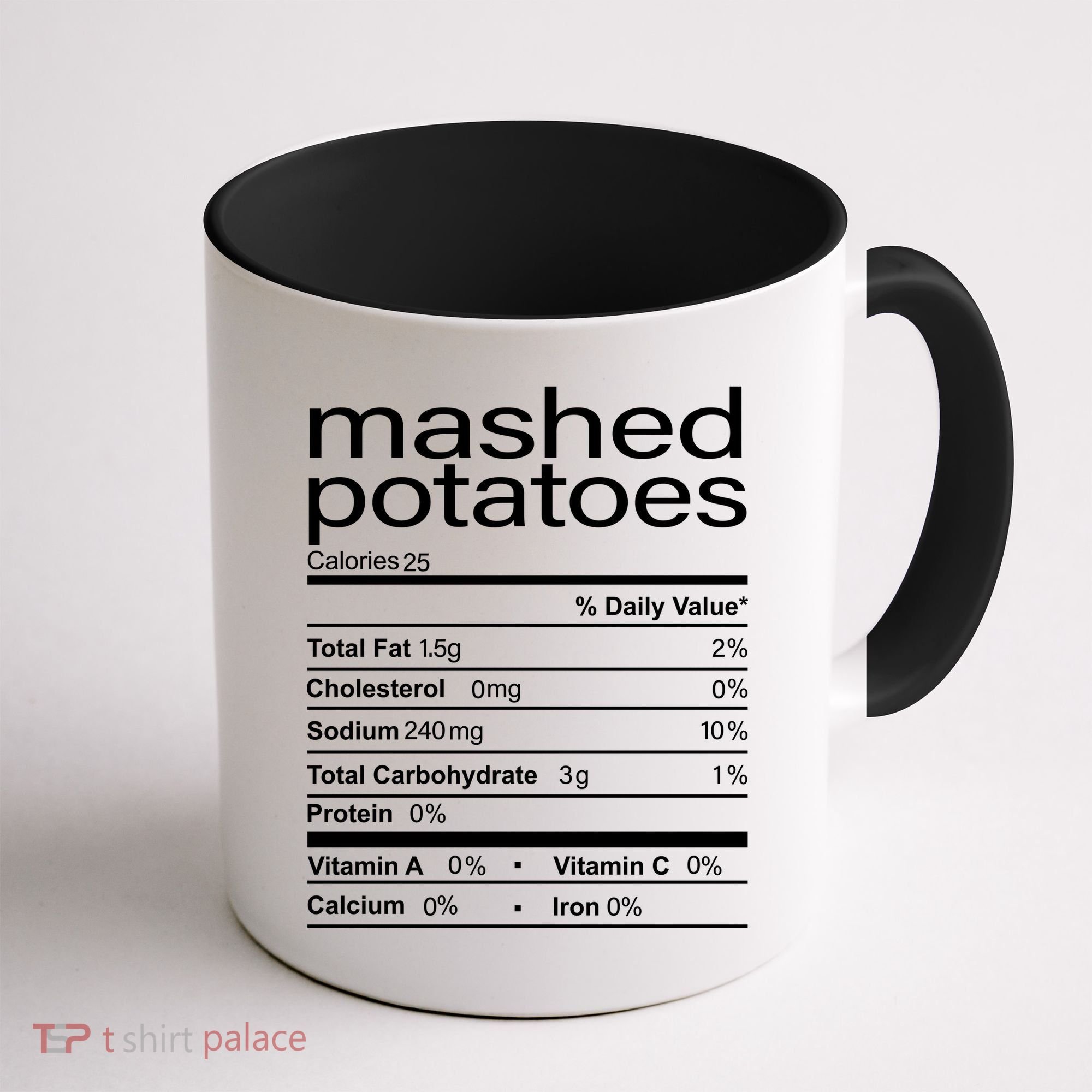 Mashed Potato Nutritional Facts Funny Thanksgiving Coffee Mug