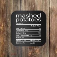Mashed Potato Nutritional Facts Funny Thanksgiving Coaster thumb 0