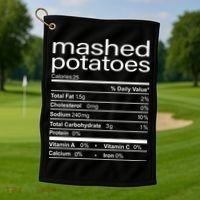 Mashed Potato Nutritional Facts Funny Thanksgiving Golf Towel thumb 1