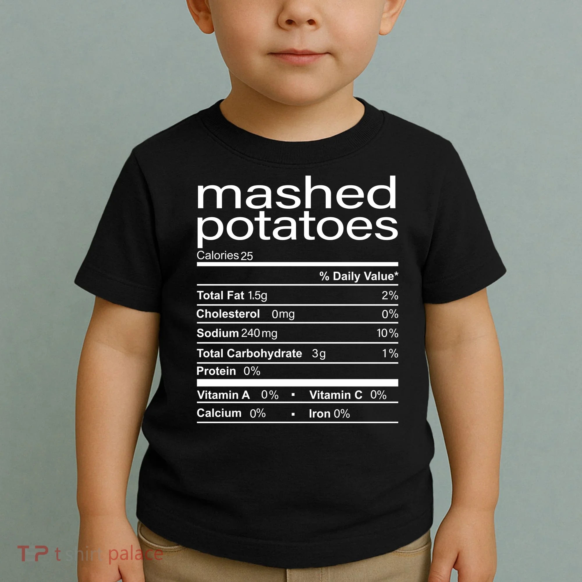 Mashed Potato Nutritional Facts Funny Thanksgiving Toddler T-Shirt