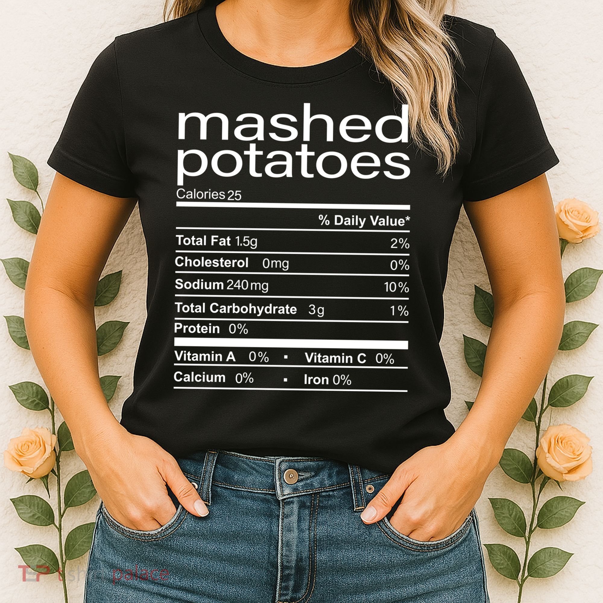 Mashed Potato Nutritional Facts Funny Thanksgiving Women's T-Shirt