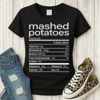 Mashed Potato Nutritional Facts Funny Thanksgiving Women's T-Shirt thumb 3