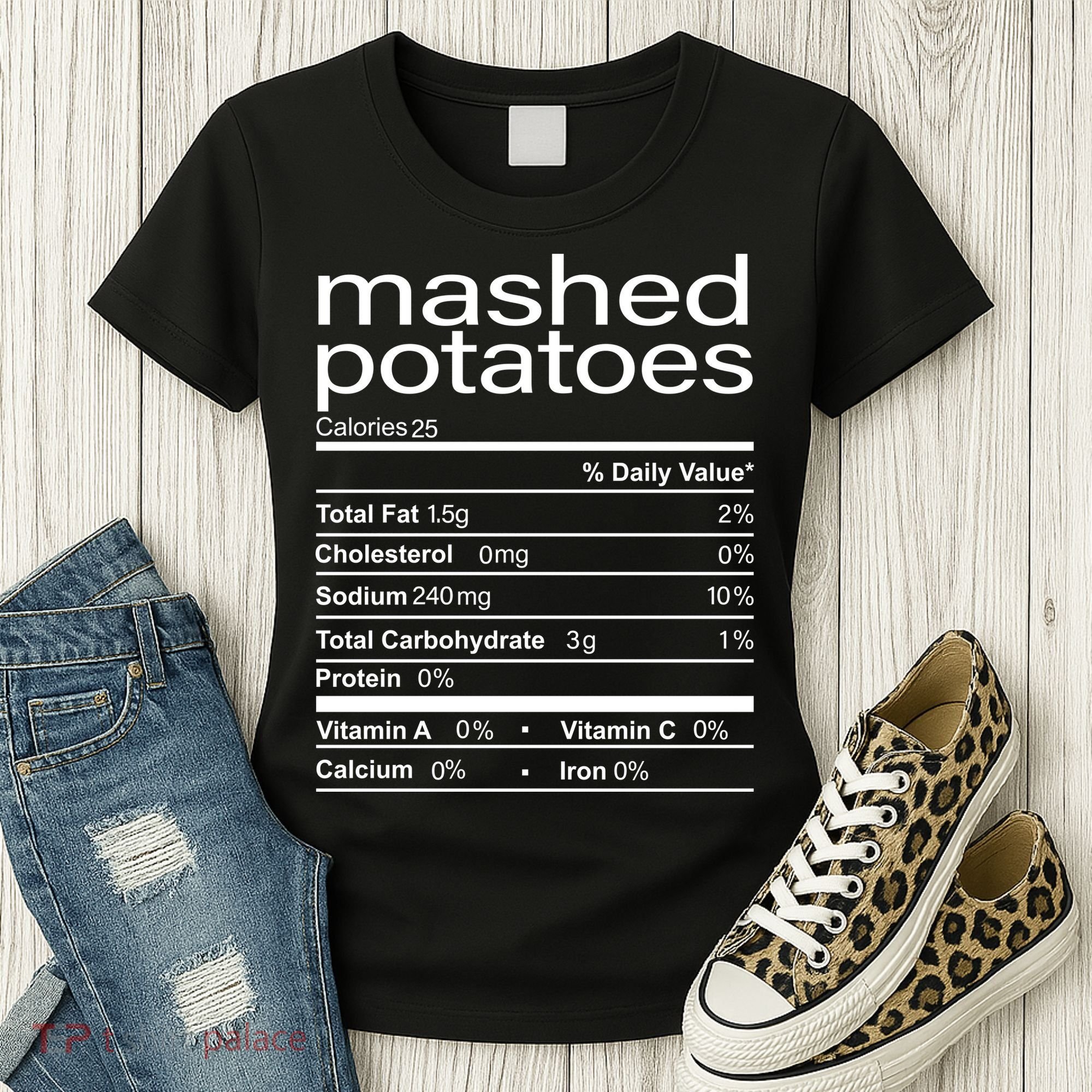 Mashed Potato Nutritional Facts Funny Thanksgiving Women's T-Shirt