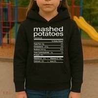Mashed Potato Nutritional Facts Funny Thanksgiving Kids Hoodie thumb 3