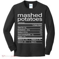 Mashed Potato Nutritional Facts Funny Thanksgiving Kids Long Sleeve Shirt thumb 0