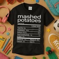 Mashed Potato Nutritional Facts Funny Thanksgiving Kids T-Shirt thumb 3