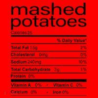 Mashed Potato Nutritional Facts Funny Thanksgiving Santa Hat thumb 1