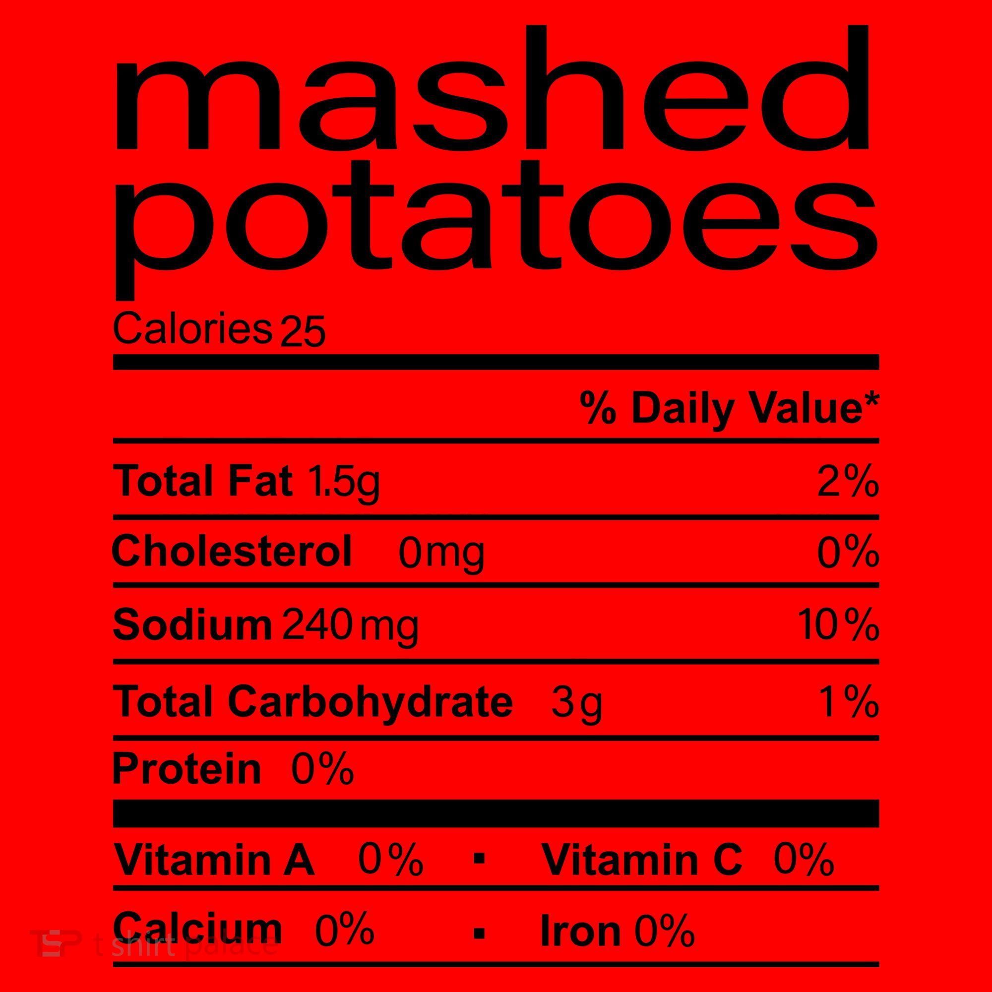 Mashed Potato Nutritional Facts Funny Thanksgiving Santa Hat
