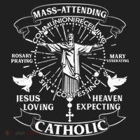 Mass Attending Catholic  Golf Towel thumb 3