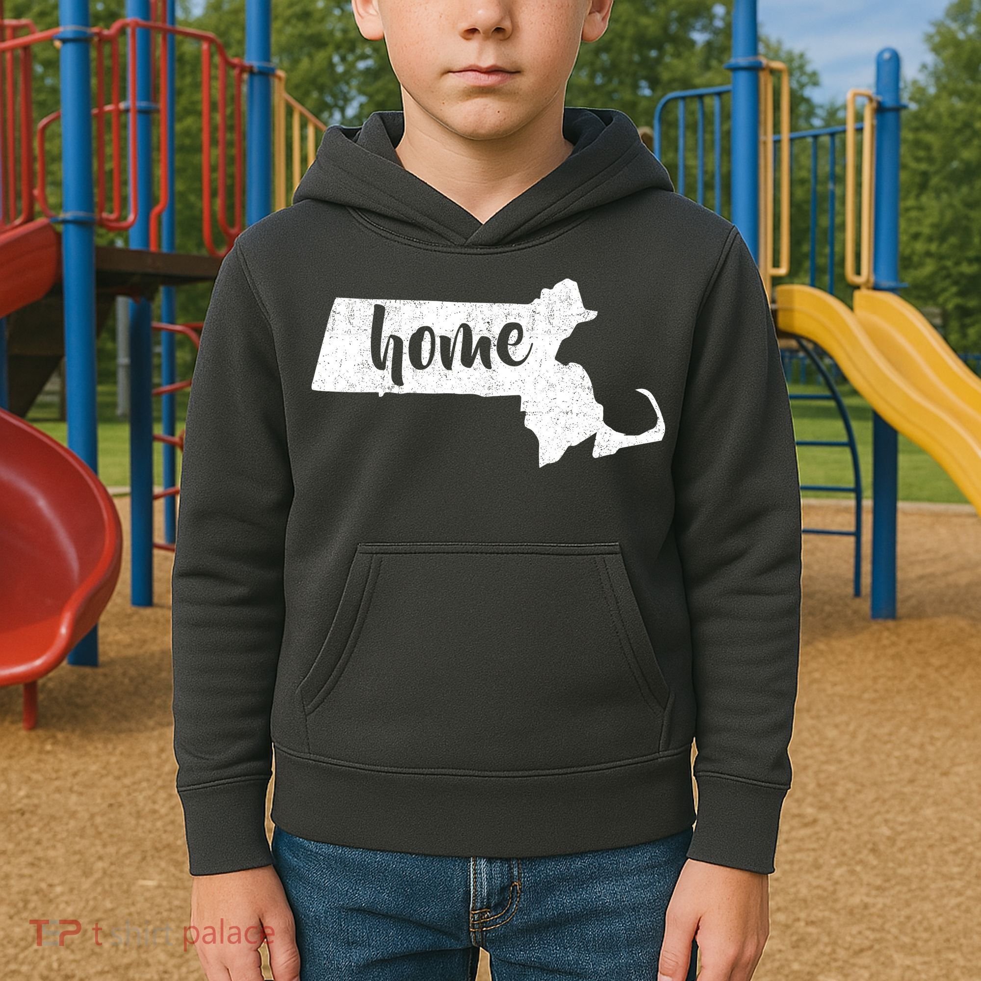 Massachusetts Home State Kids Hoodie