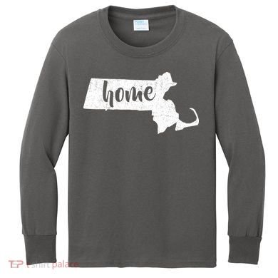 Massachusetts Home State Kids Long Sleeve Shirt