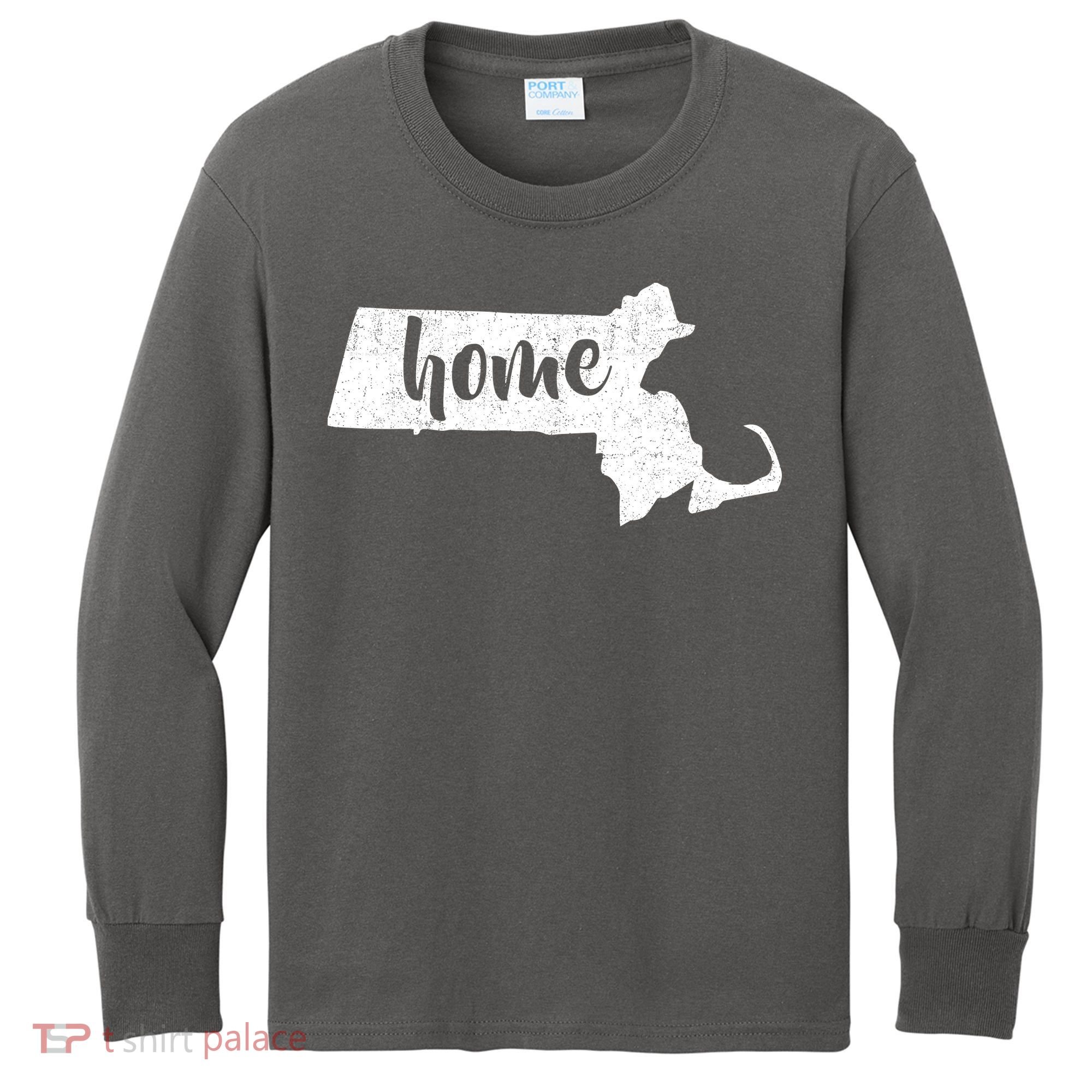 Massachusetts Home State Kids Long Sleeve Shirt