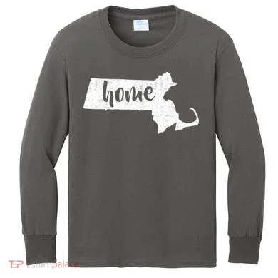 Massachusetts Home State Kids Long Sleeve Shirt