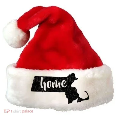 Massachusetts Home State Santa Hat