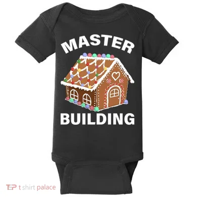 Master Builder Gingerbread House Funny Christmas Baby Bodysuit