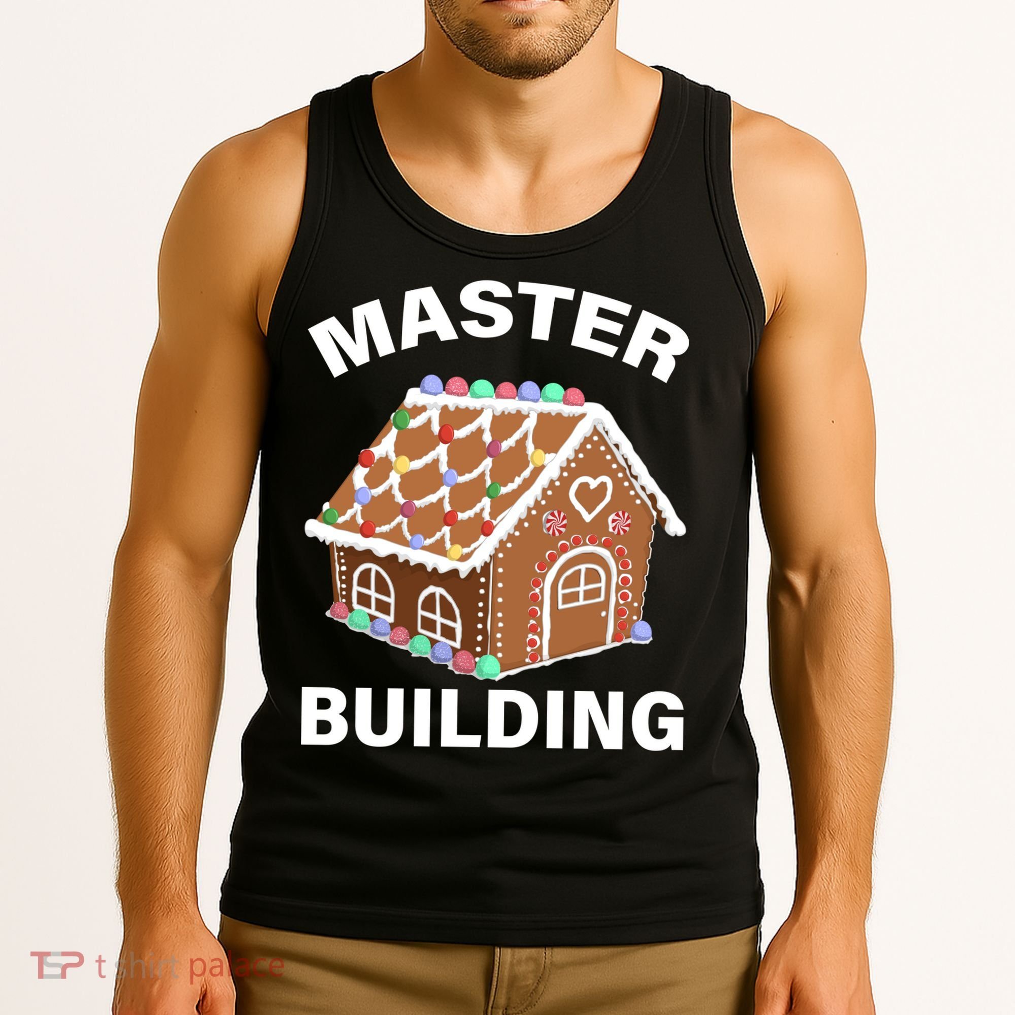 Master Builder Gingerbread House Funny Christmas Tank Top
