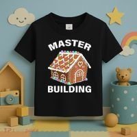 Master Builder Gingerbread House Funny Christmas Toddler T-Shirt thumb 3