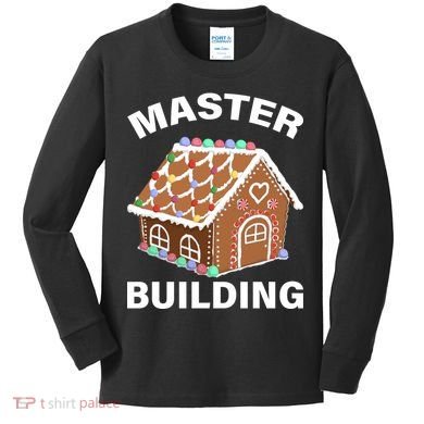 Master Builder Gingerbread House Funny Christmas Kids Long Sleeve Shirt