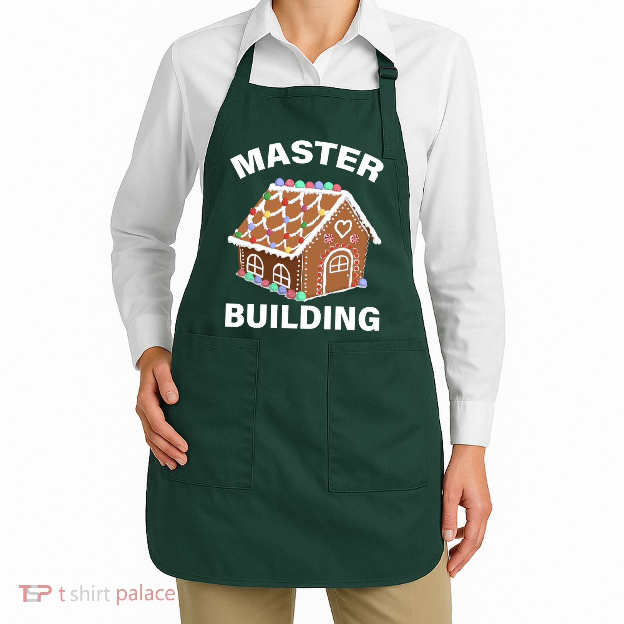 Master Builder Gingerbread House Funny Christmas Apron