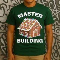Master Builder Gingerbread House Funny Christmas T-Shirt thumb 3