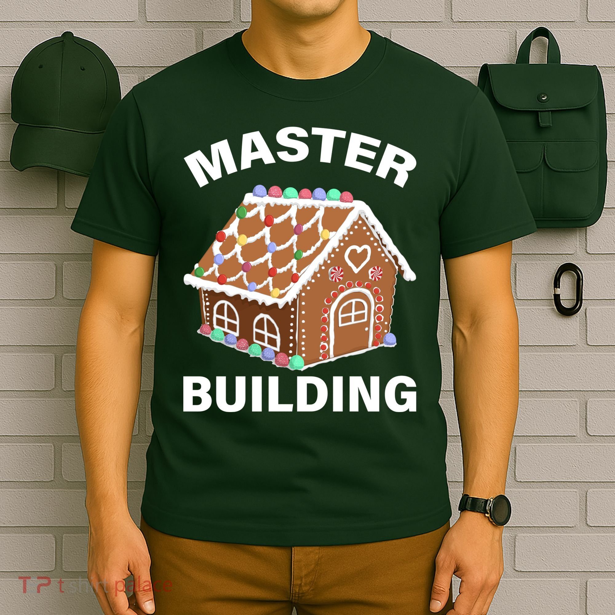 Master Builder Gingerbread House Funny Christmas T-Shirt