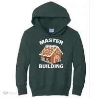 Master Builder Gingerbread House Funny Christmas Kids Hoodie thumb 0