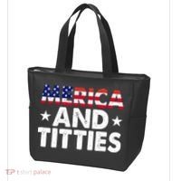 Merica And Titties Funny Patriotic Usa Tote Bag thumb 3