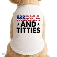 Merica And Titties Funny Patriotic Usa Doggie Tank thumb 0