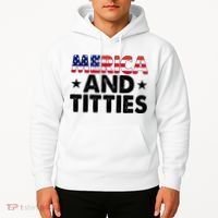 Merica And Titties Funny Patriotic Usa Hoodie thumb 2