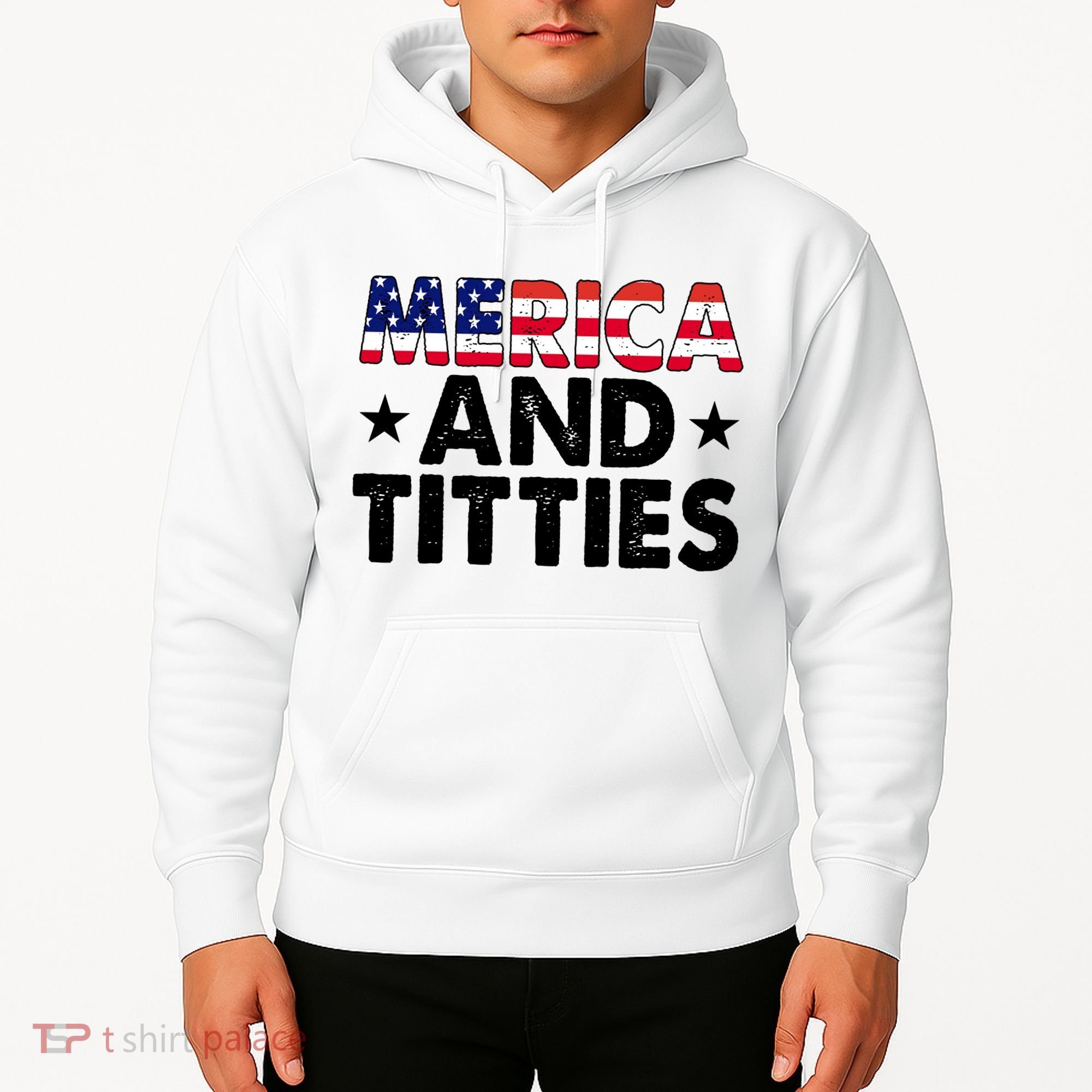Merica And Titties Funny Patriotic Usa Hoodie