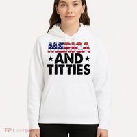 Merica And Titties Funny Patriotic Usa Hoodie thumb 5