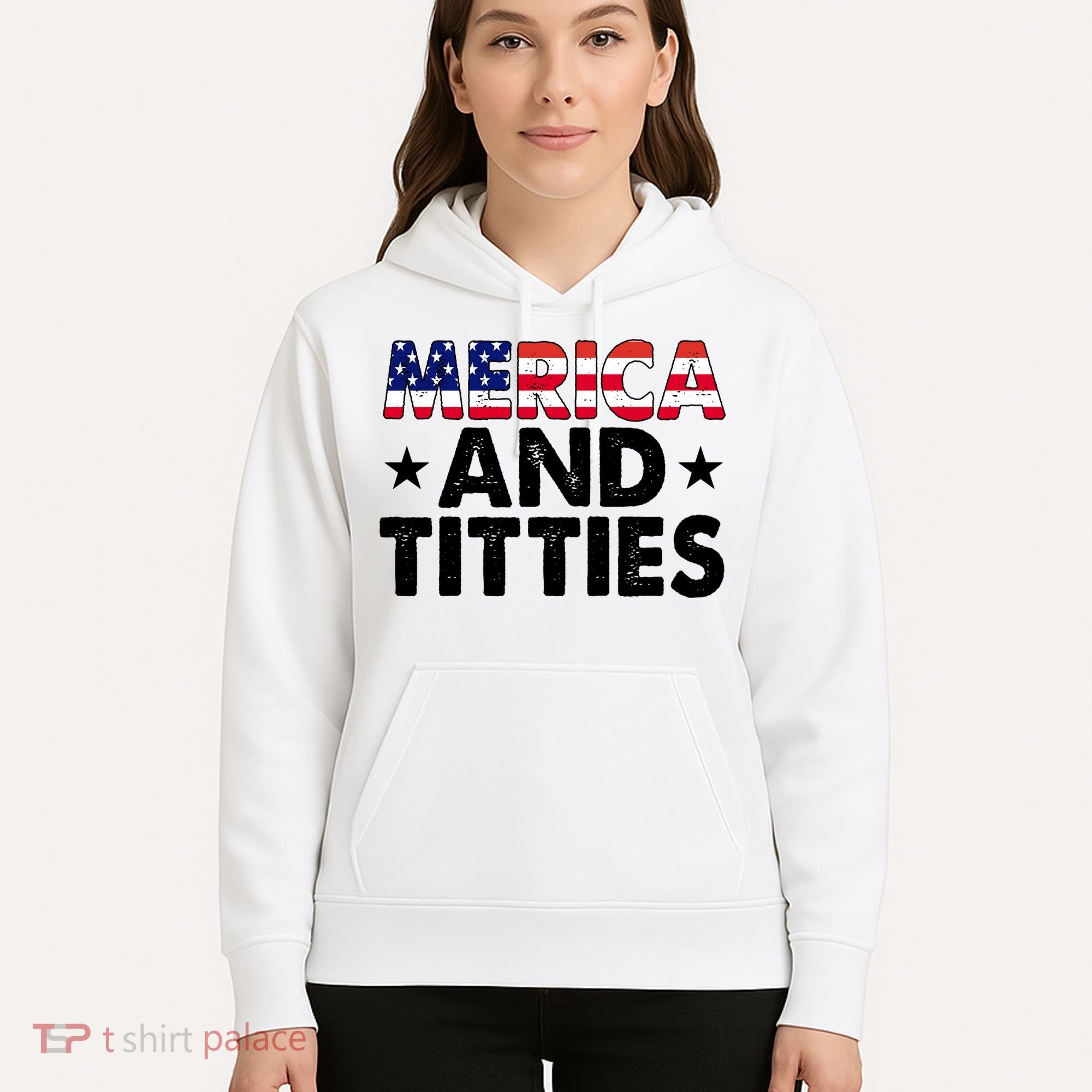 Merica And Titties Funny Patriotic Usa Hoodie