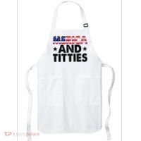Merica And Titties Funny Patriotic Usa Apron thumb 0