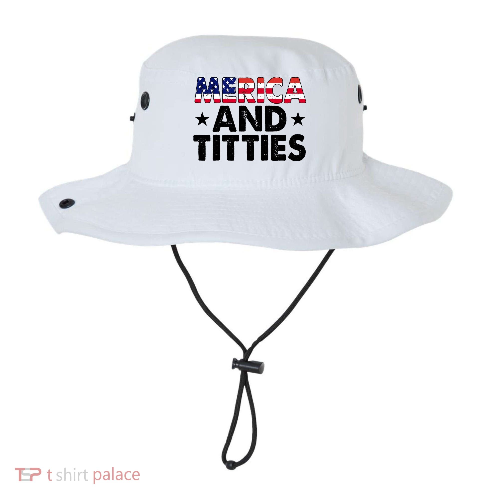 Merica And Titties Funny Patriotic Usa Bucket Hat