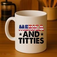 Merica And Titties Funny Patriotic Usa Coffee Mug thumb 4