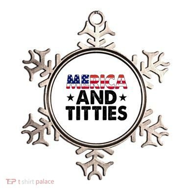 Merica And Titties Funny Patriotic Usa Ornament
