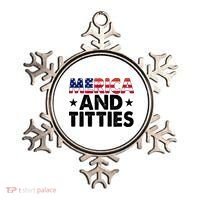 Merica And Titties Funny Patriotic Usa Ornament thumb 0