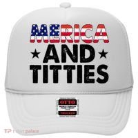 Merica And Titties Funny Patriotic Usa Hat thumb 0