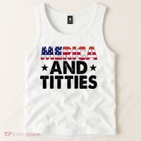 Merica And Titties Funny Patriotic Usa Tank Top thumb 2