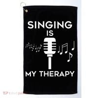 Music As Therapy Singer Music Teacher Choir Gift Golf Towel thumb 0