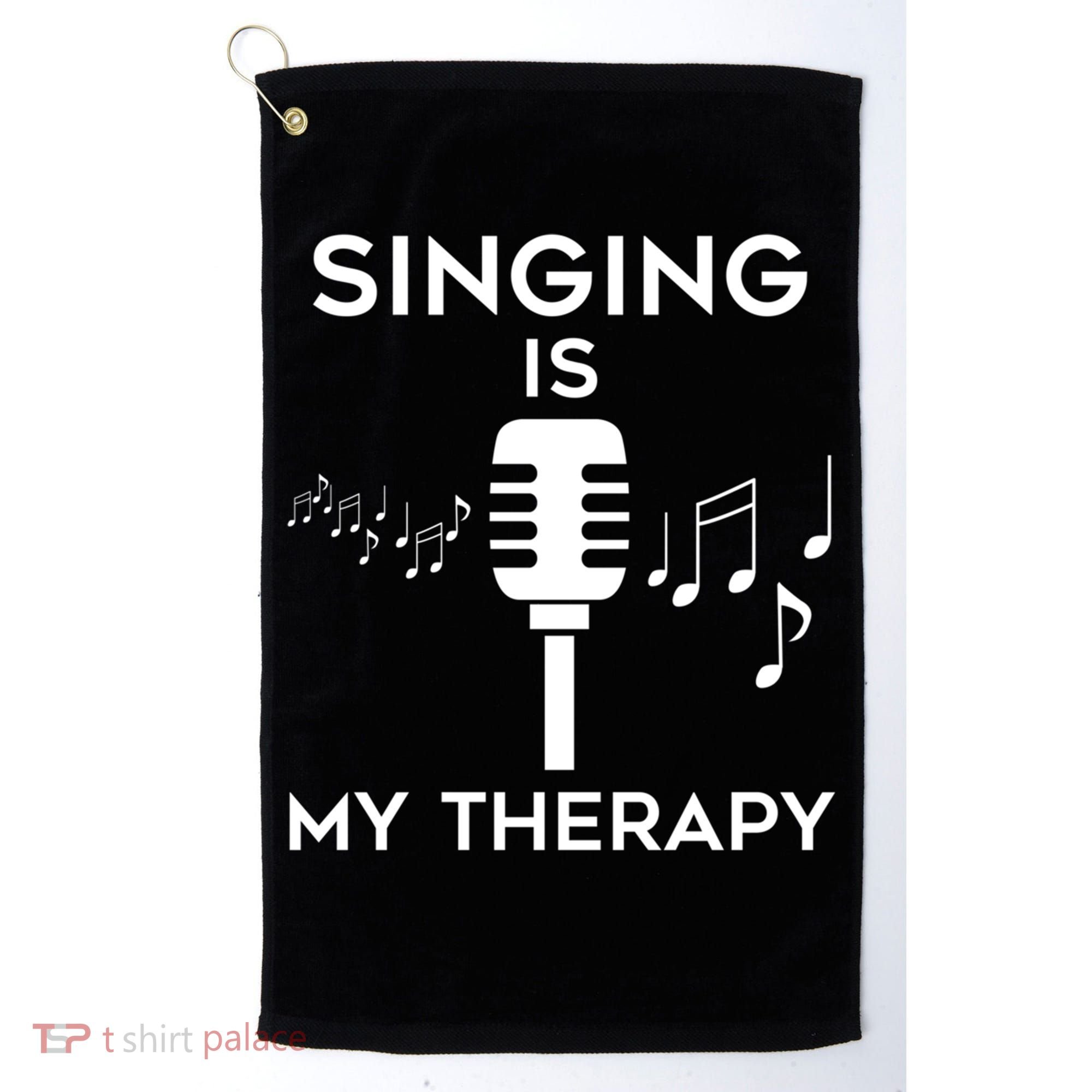 Music As Therapy Singer Music Teacher Choir Gift Golf Towel
