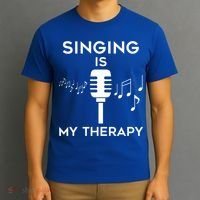 Music As Therapy Singer Music Teacher Choir Gift T-Shirt thumb 3