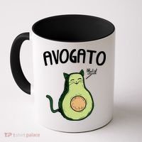 Mens Avogato Trending Avocado Cat Cute Cat Face Novelty Cat Coffee Mug thumb 0