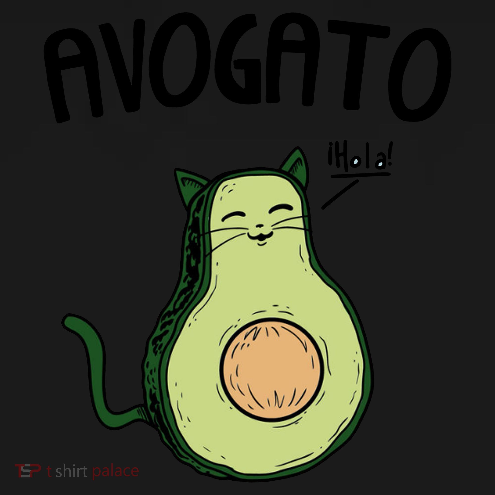 Mens Avogato Trending Avocado Cat Cute Cat Face Novelty Cat Women's Hoodie