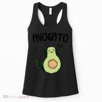 Mens Avogato Trending Avocado Cat Cute Cat Face Novelty Cat Women's Tank Top thumb 0