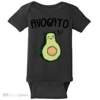 Mens Avogato Trending Avocado Cat Cute Cat Face Novelty Cat Baby Bodysuit thumb 0